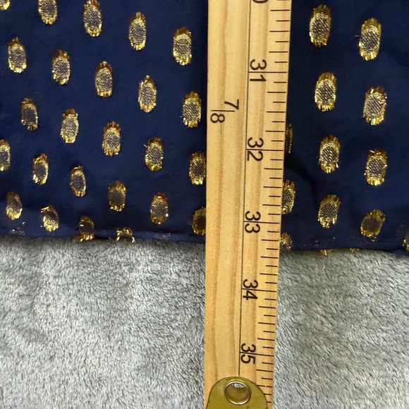 Lilly Pulitzer Size 0 Navy Blue and Gold Silk Colby Tunic Dress - Picture 7 of 7